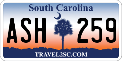 SC license plate ASH259