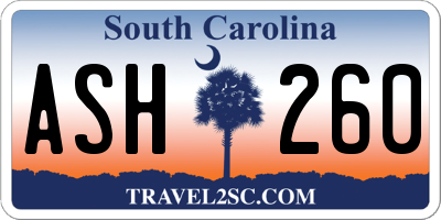 SC license plate ASH260