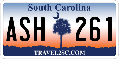 SC license plate ASH261