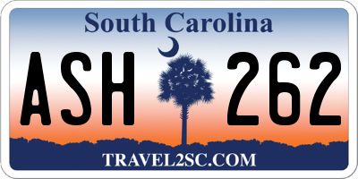 SC license plate ASH262