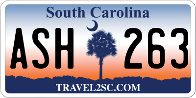 SC license plate ASH263