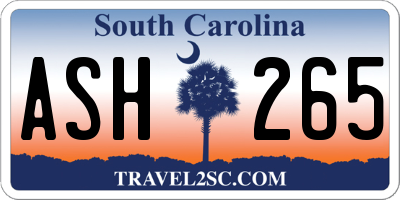 SC license plate ASH265