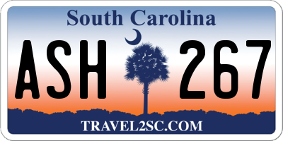 SC license plate ASH267