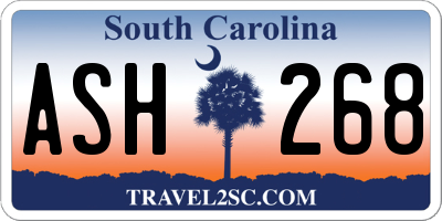 SC license plate ASH268