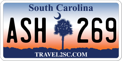 SC license plate ASH269