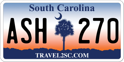 SC license plate ASH270