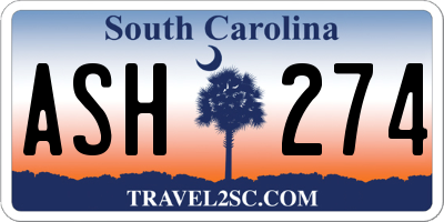 SC license plate ASH274