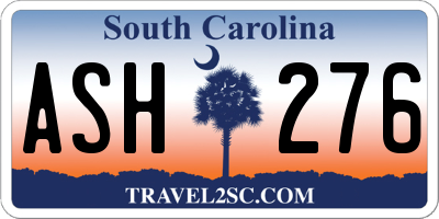 SC license plate ASH276