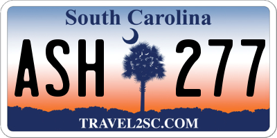SC license plate ASH277