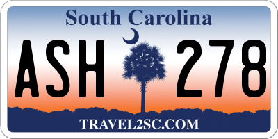 SC license plate ASH278
