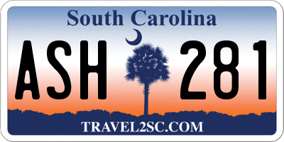 SC license plate ASH281