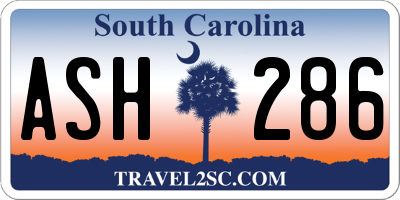 SC license plate ASH286