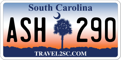 SC license plate ASH290