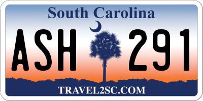 SC license plate ASH291