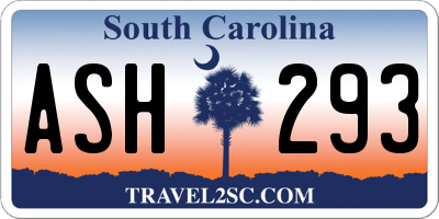 SC license plate ASH293