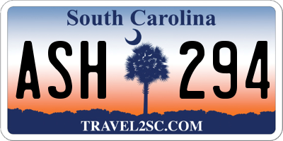 SC license plate ASH294