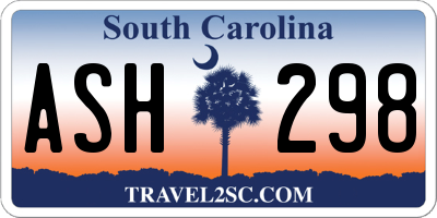 SC license plate ASH298