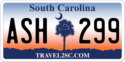 SC license plate ASH299