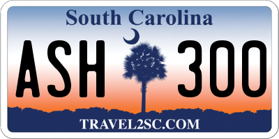 SC license plate ASH300
