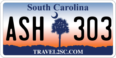 SC license plate ASH303