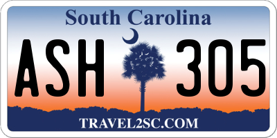 SC license plate ASH305