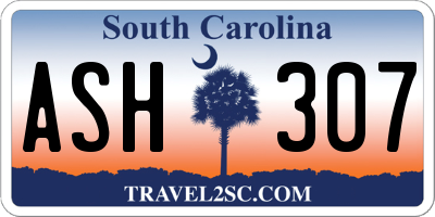 SC license plate ASH307