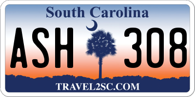 SC license plate ASH308