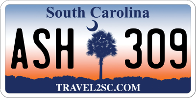 SC license plate ASH309