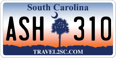 SC license plate ASH310