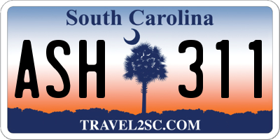 SC license plate ASH311