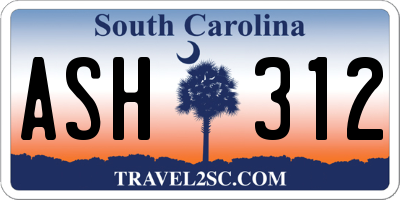 SC license plate ASH312
