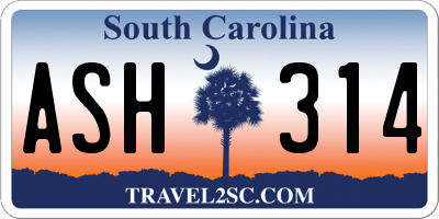 SC license plate ASH314