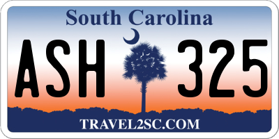 SC license plate ASH325
