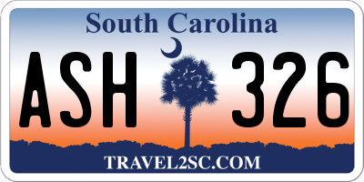 SC license plate ASH326