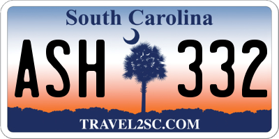 SC license plate ASH332