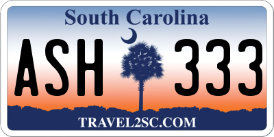 SC license plate ASH333