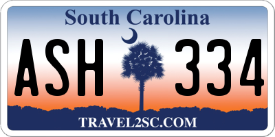 SC license plate ASH334