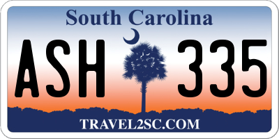 SC license plate ASH335