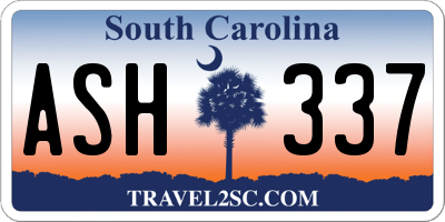 SC license plate ASH337