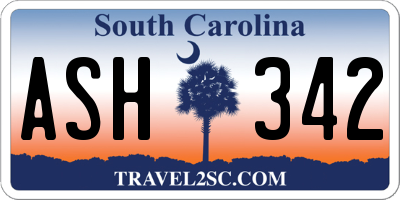 SC license plate ASH342