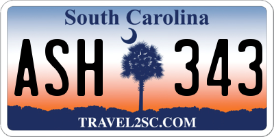 SC license plate ASH343