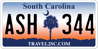 SC license plate ASH344