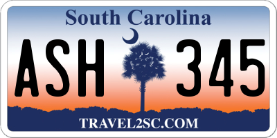 SC license plate ASH345