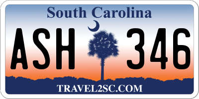 SC license plate ASH346