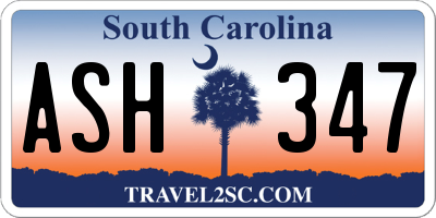 SC license plate ASH347