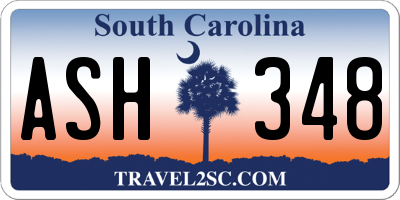 SC license plate ASH348