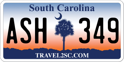 SC license plate ASH349