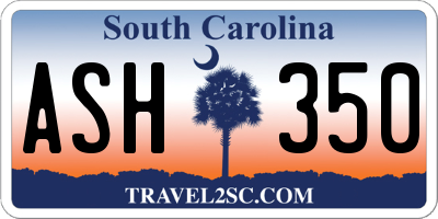 SC license plate ASH350