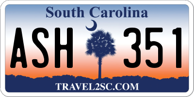 SC license plate ASH351