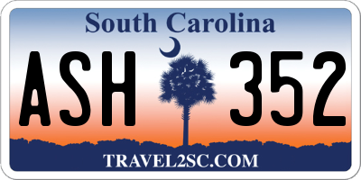 SC license plate ASH352
